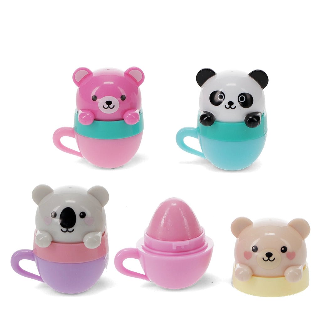 Bálsamo Labial Kawaii "Animales en Taza de Té" - Aroma a Bayas - Seasons Box Shop