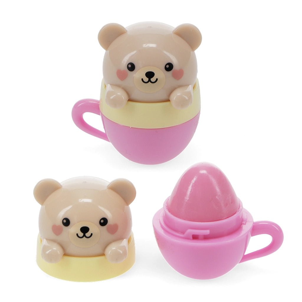 Bálsamo Labial Kawaii "Animales en Taza de Té" - Aroma a Bayas - Seasons Box Shop