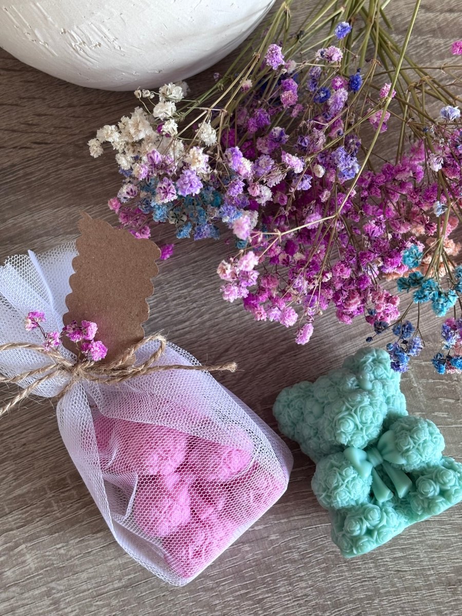 Mini Osito de Wax Melt en Bolsita | Detalles para Bodas, Bautizos y Comuniones - Seasons Box Shop