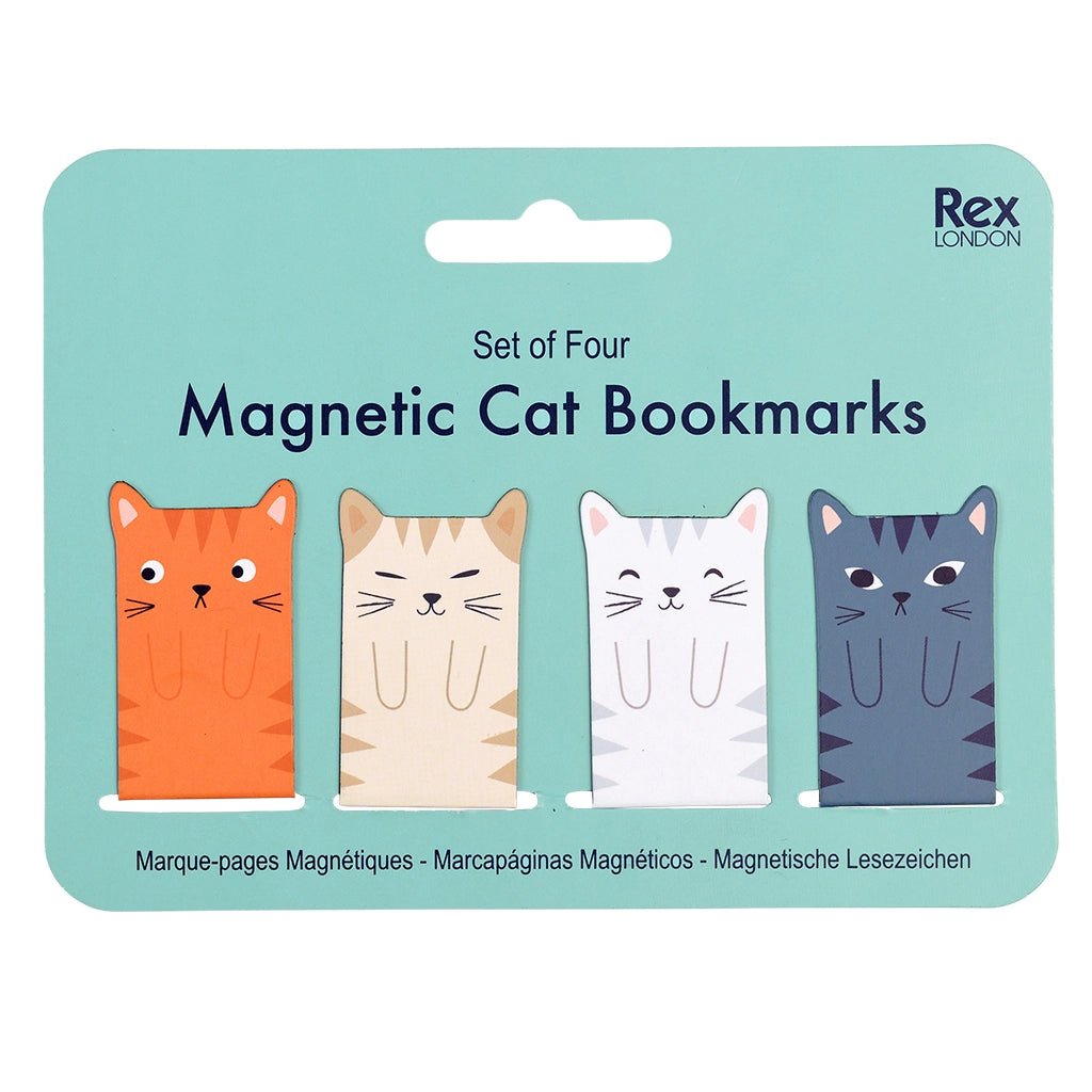 Set de 4 Marcapáginas Magnéticos con Diseño de Gatos - Seasons Box Shop