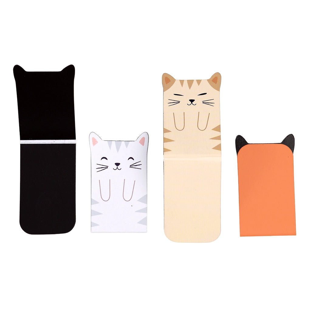 Set de 4 Marcapáginas Magnéticos con Diseño de Gatos - Seasons Box Shop